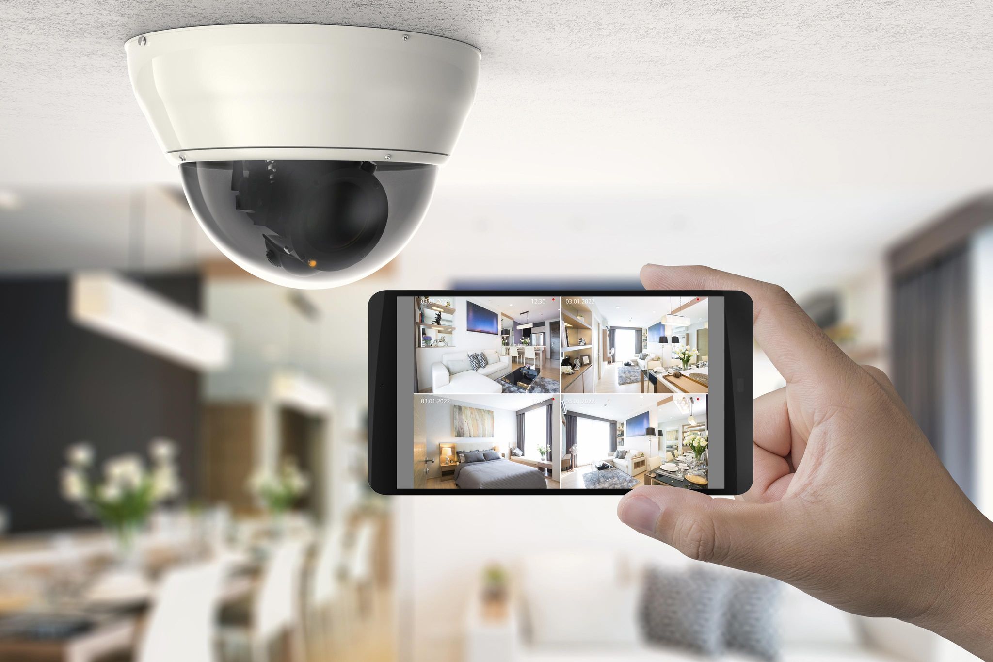 CCTV camera system with tablet monitoring display